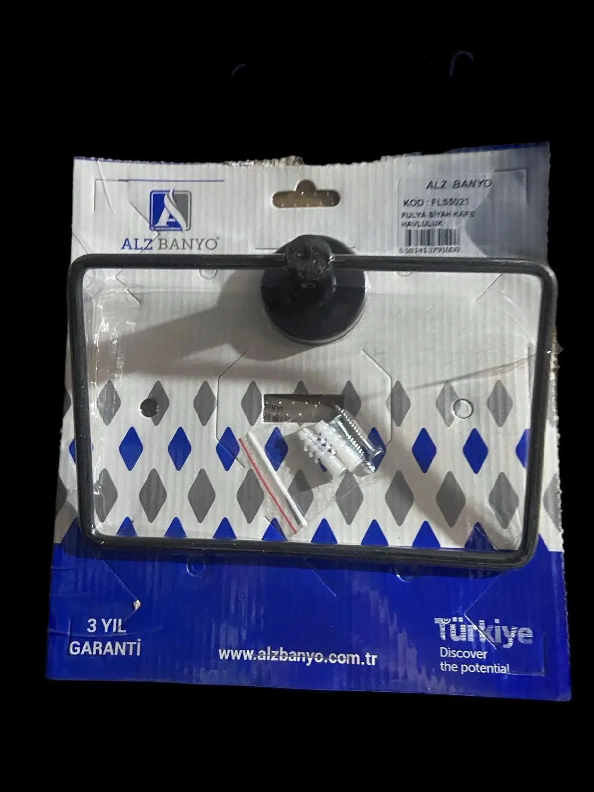 ALZ FULYA SİYAH KARE HAVLULUK