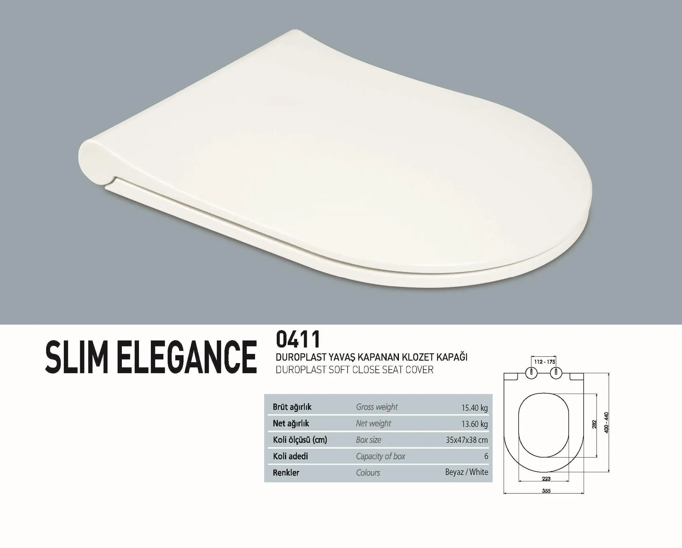 NKP DUROPLAST SLIM ELEGANCE YAVAŞ KAPANAN KLOZET KAPAK NKP DUROPLAST SLIM ELEGANCE YAVAŞ KAPANAN KLOZET KAPAK
